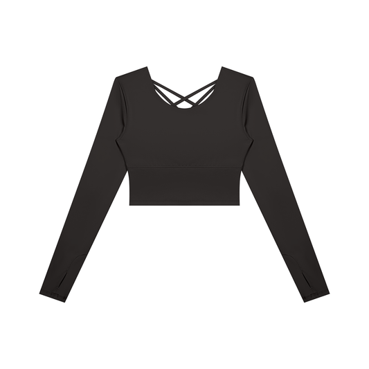 Women's Cropped Long Sleeve Yoga T-Shirt