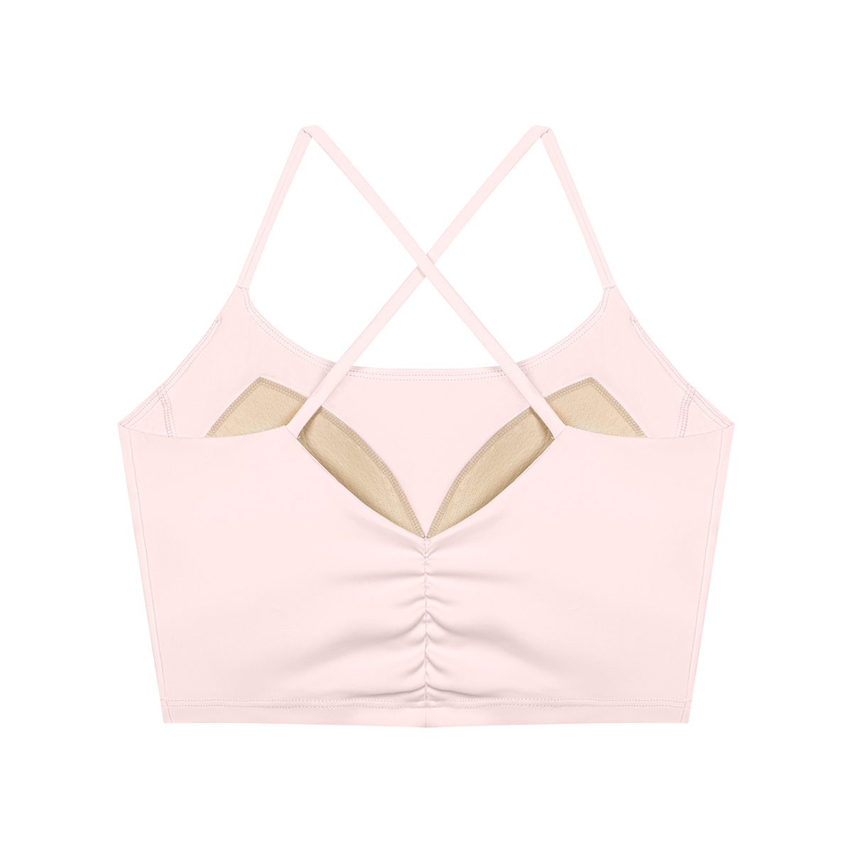 Color Block Ruched Cropped Tank Top