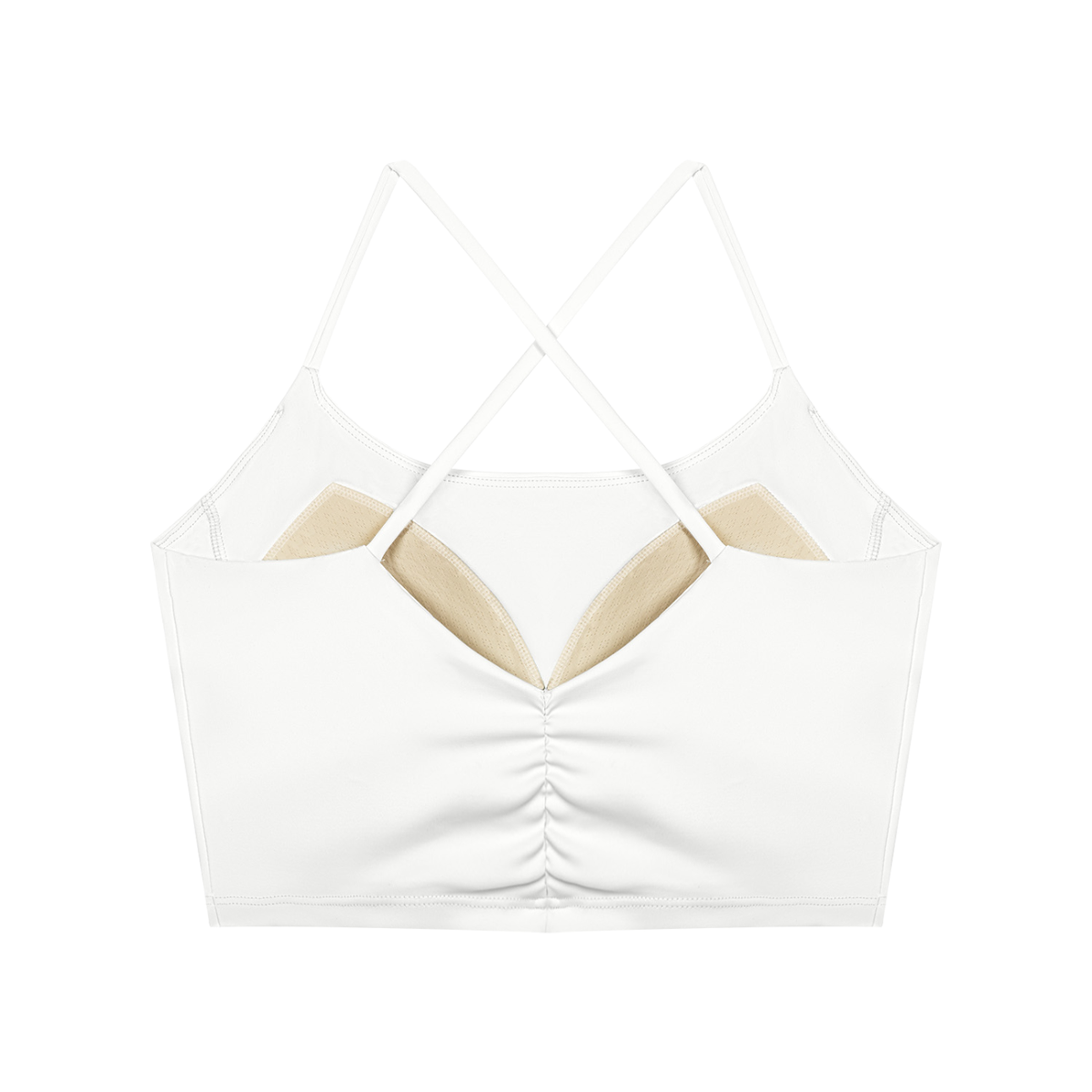 Color Block Ruched Cropped Tank Top