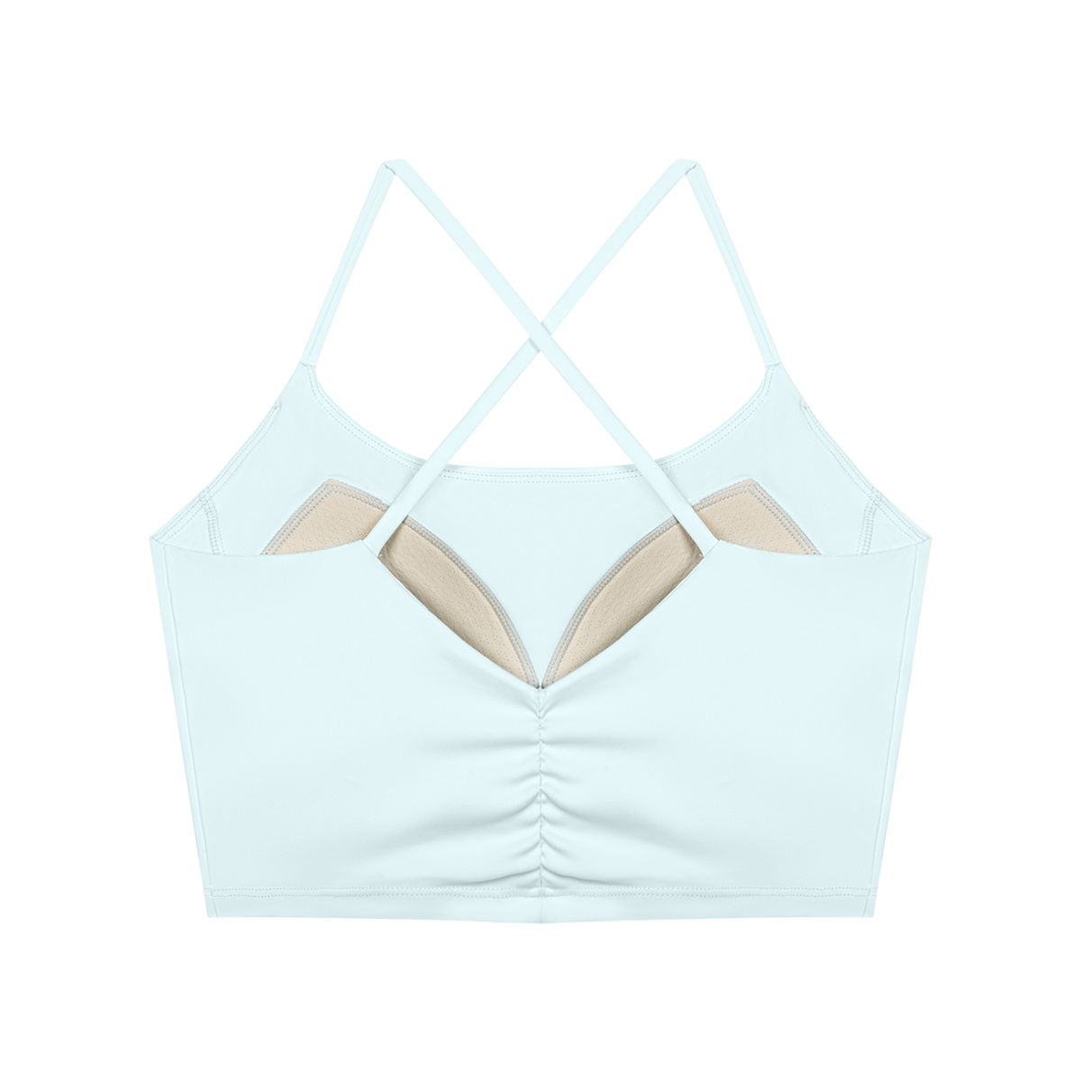 Color Block Ruched Cropped Tank Top