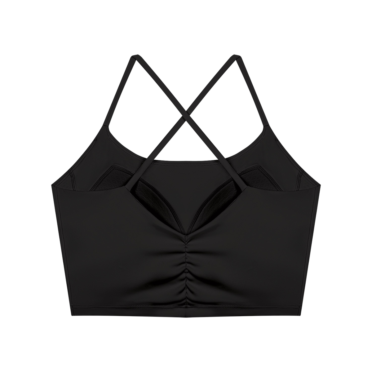 Color Block Ruched Cropped Tank Top