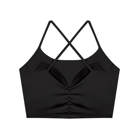 Color Block Ruched Cropped Tank Top