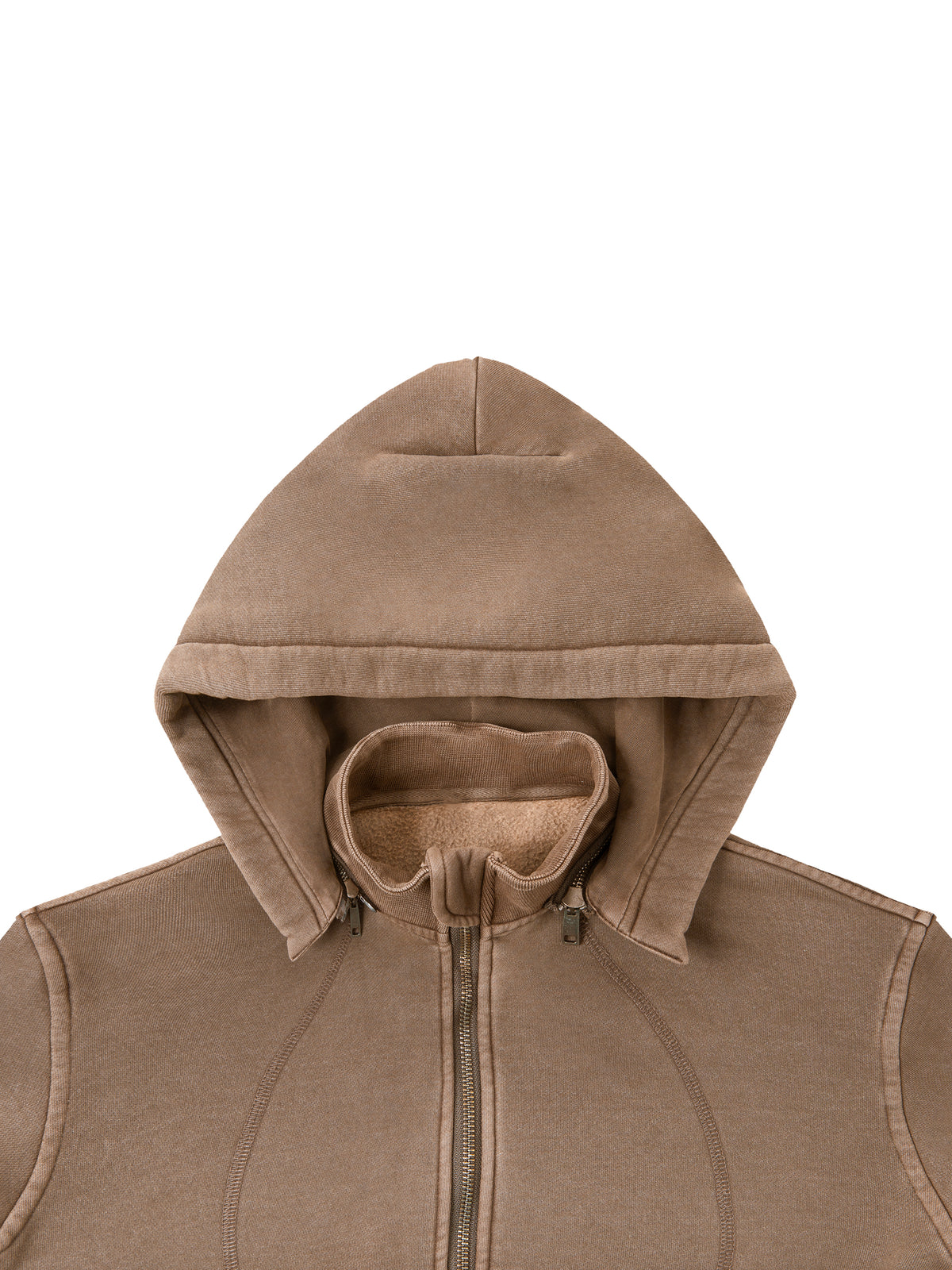 Vintage Washed Distressed Cropped Fleece Hoodie
