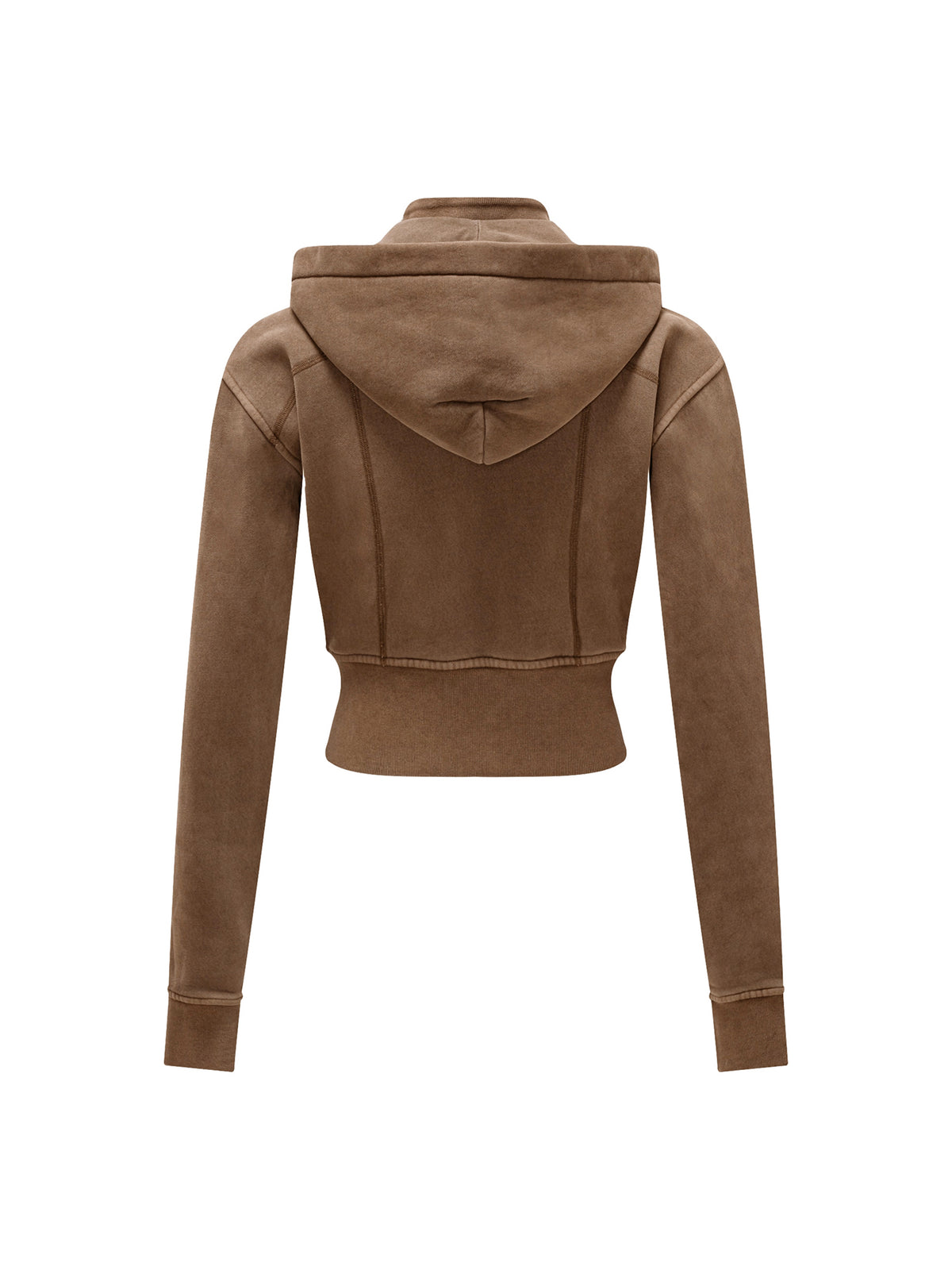 Vintage Washed Distressed Cropped Fleece Hoodie