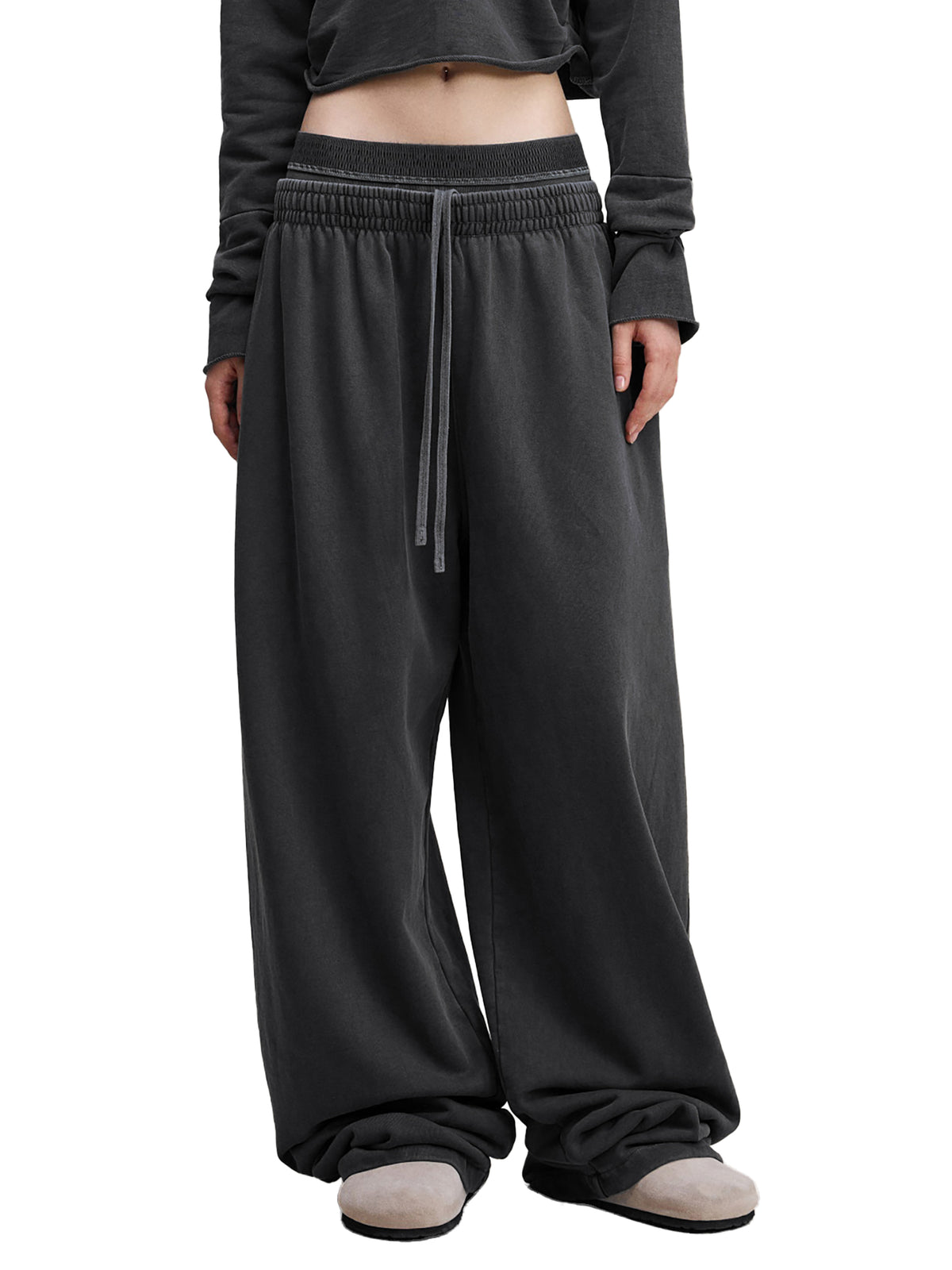 Vintage Washed Distressed Slouch Pants