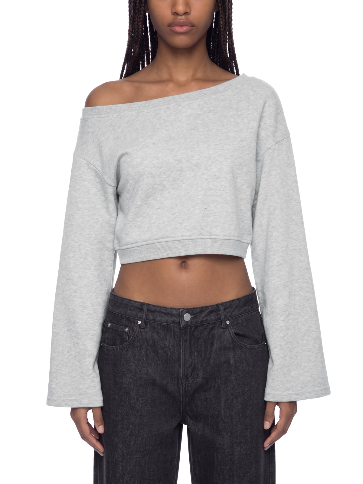 Women's Off the Shoulder Cropped Sweatshirt