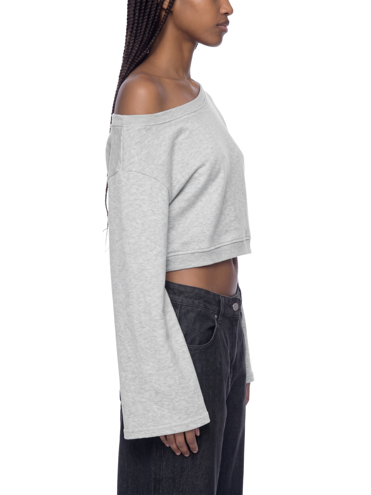 Women's Off the Shoulder Cropped Sweatshirt