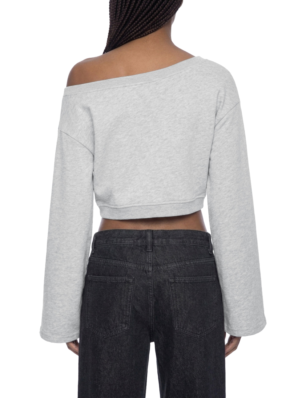 Women's Off the Shoulder Cropped Sweatshirt