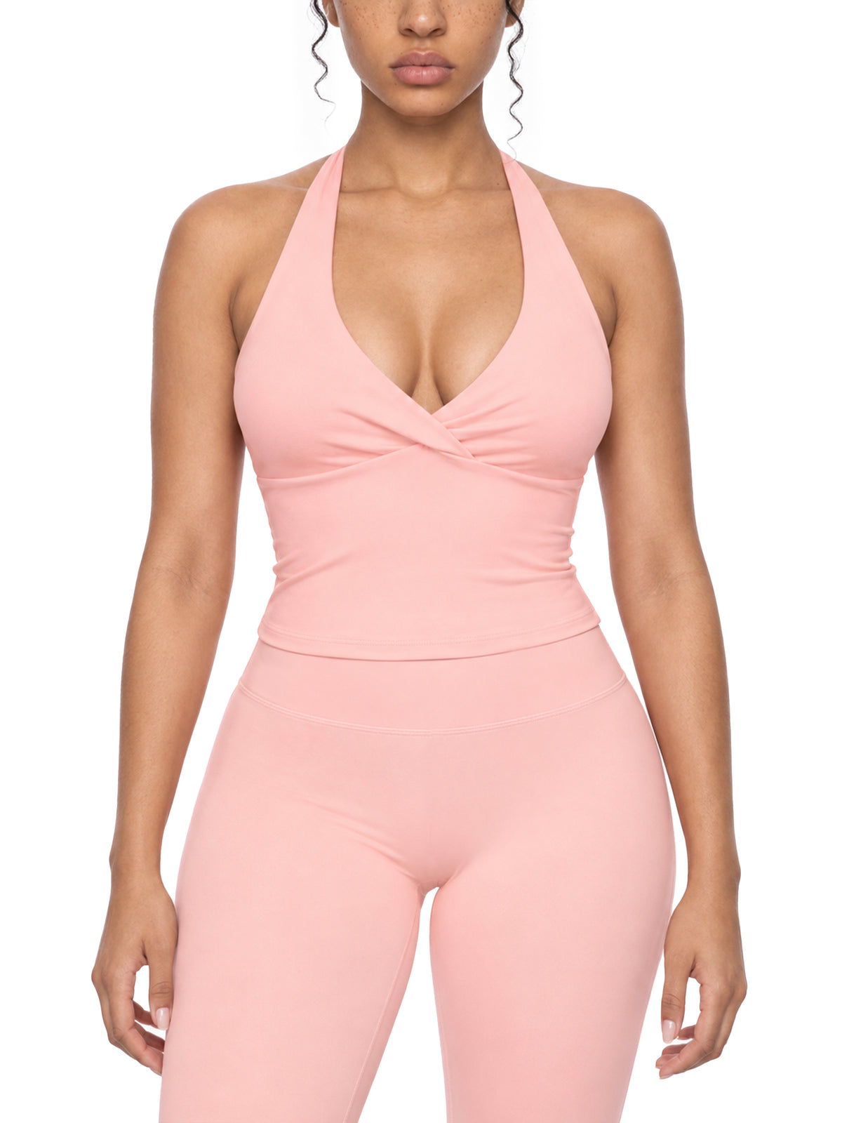 Women’s Everyday Ruched Halter Yoga Tank Top
