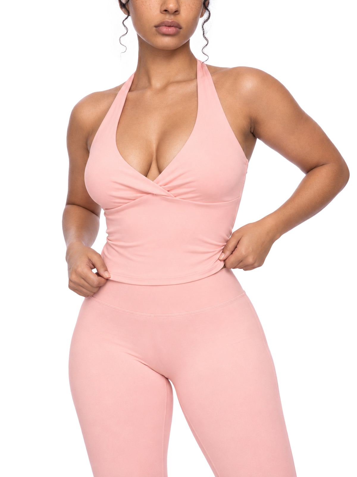 Women’s Everyday Ruched Halter Yoga Tank Top