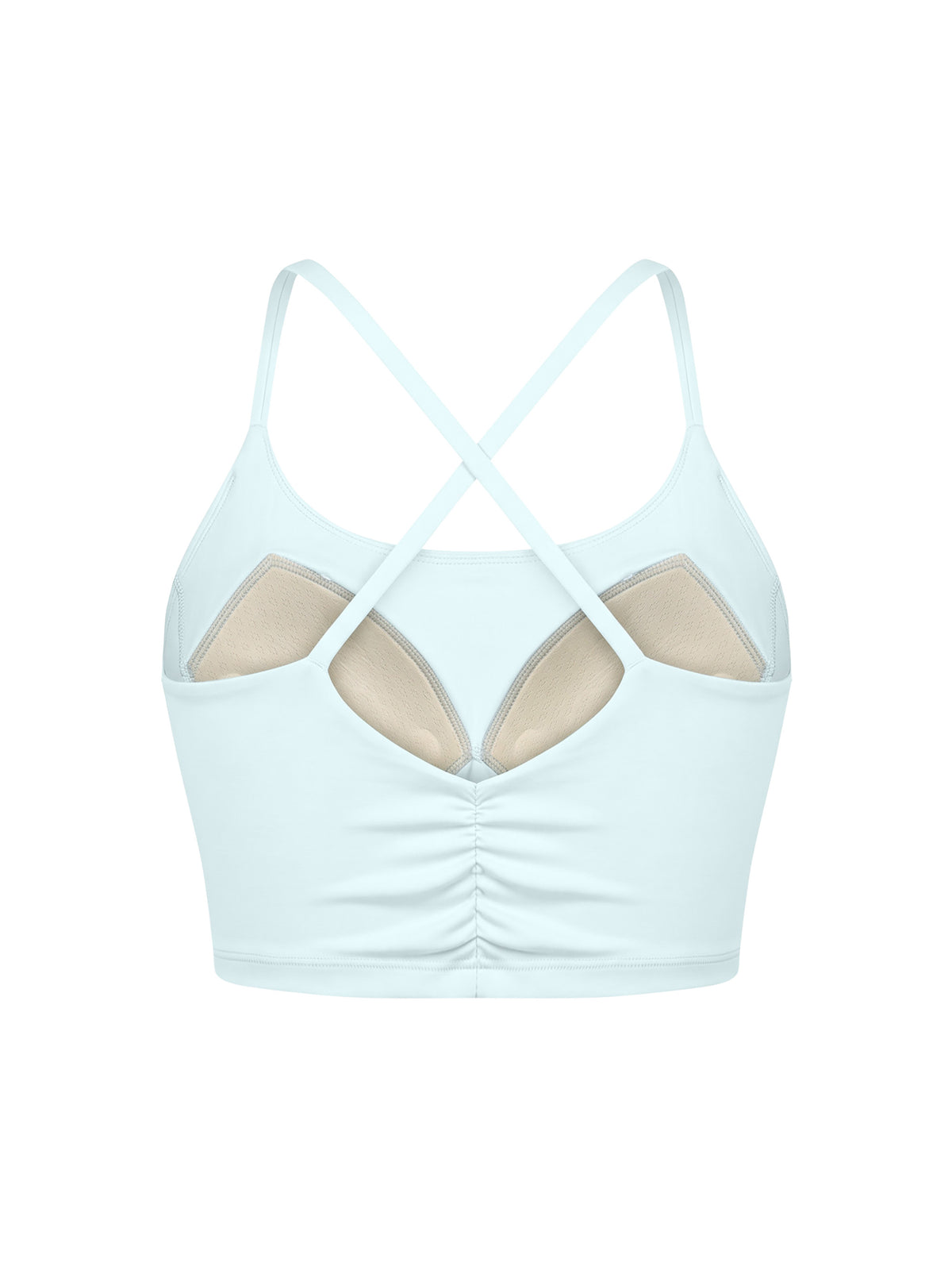 Color Block Ruched Cropped Tank Top