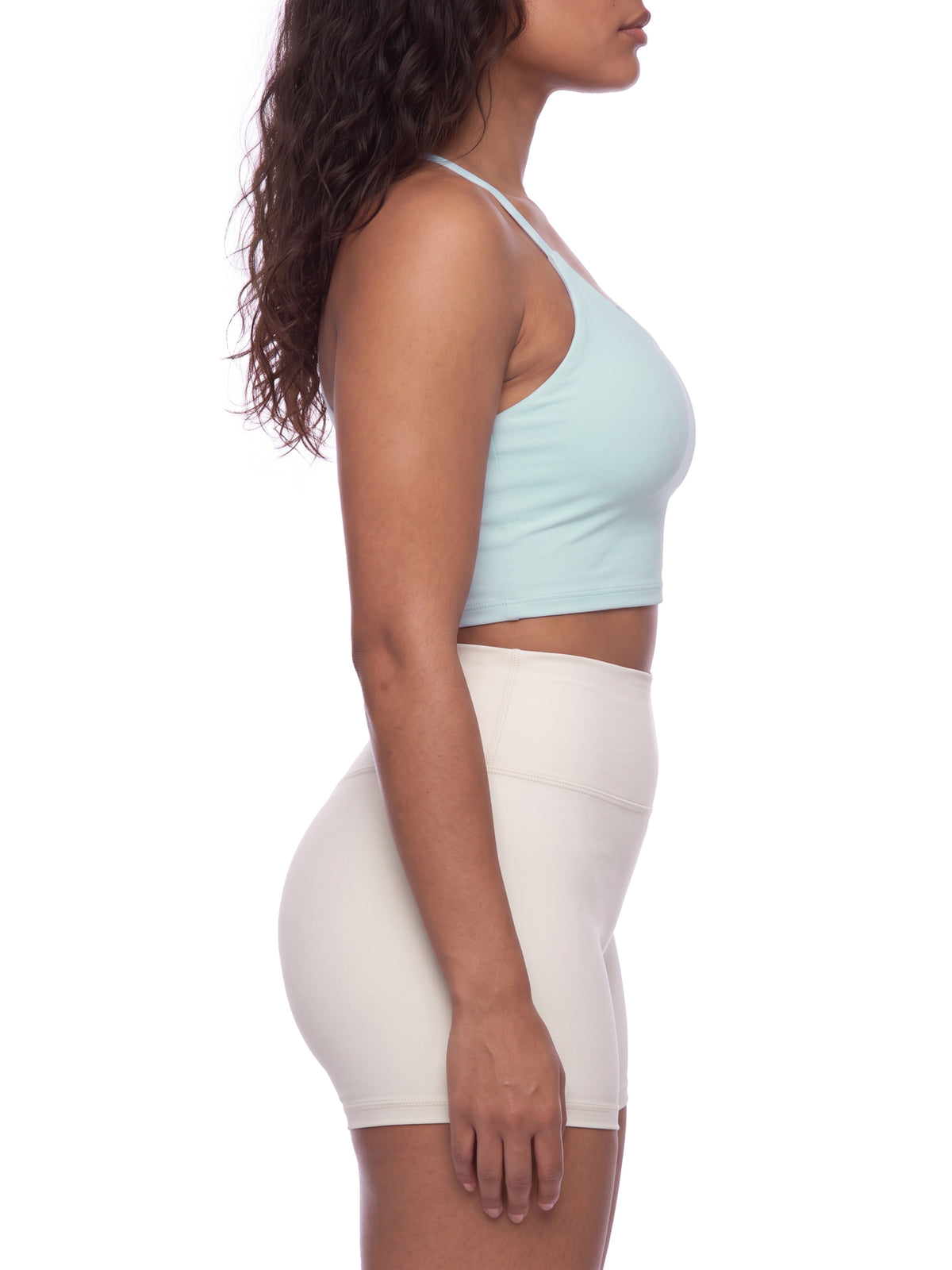 Color Block Ruched Cropped Tank Top